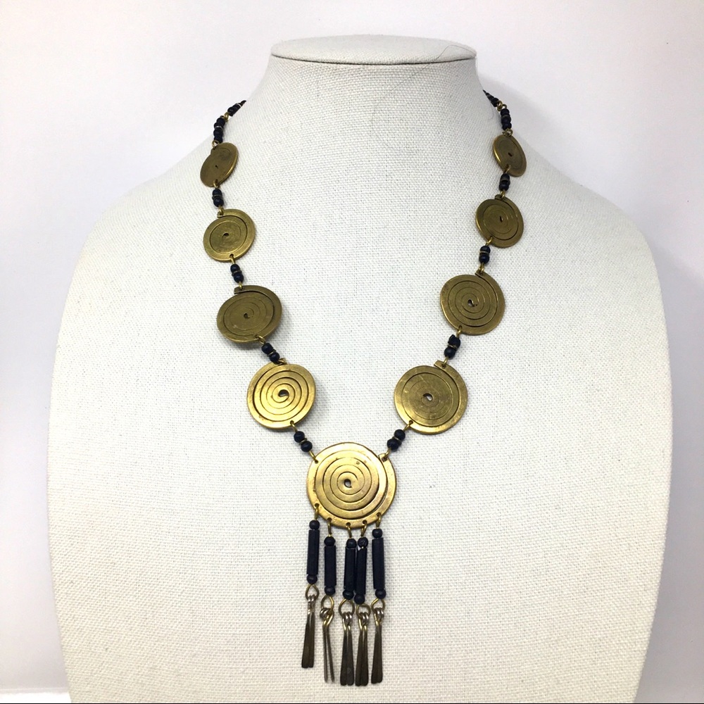 Tribal Boho Gold tone Necklace